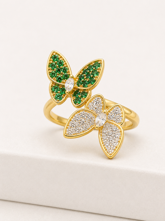 Bague Papillon- Plaqué Or