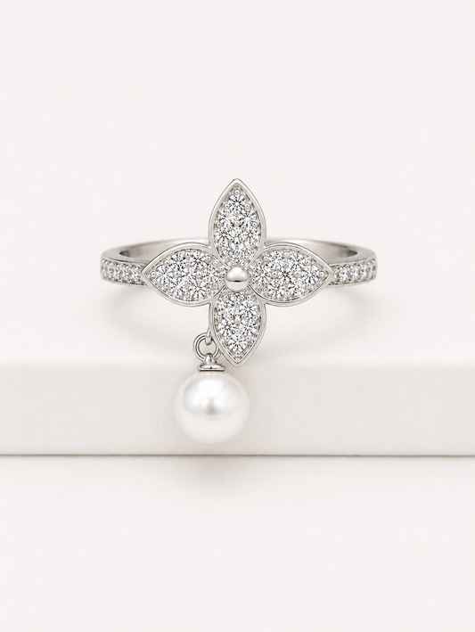 Bague Trèfle- Plaqué Argent