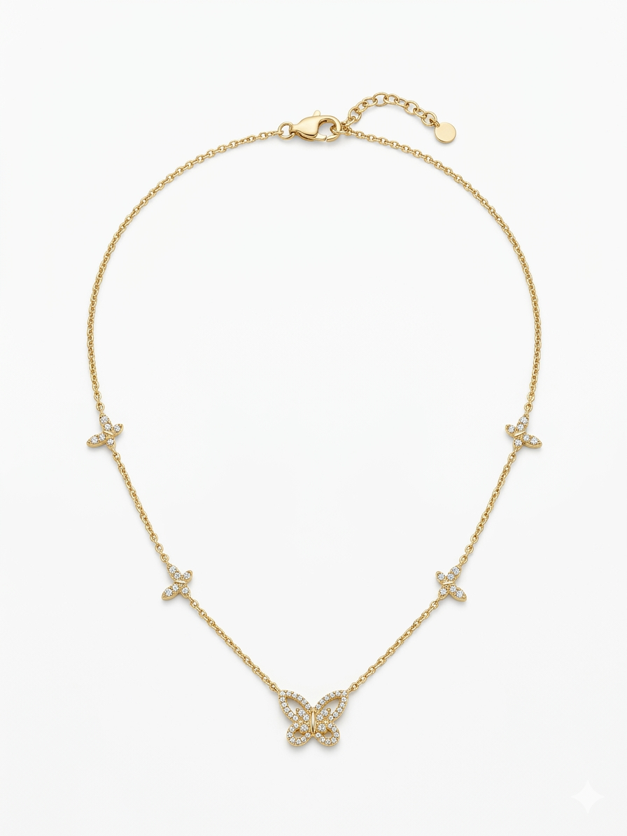 Collier Butterfly Glow- Argent