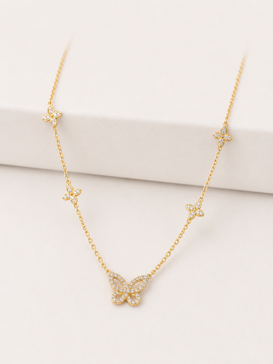 Collier Butterfly Glow- Argent
